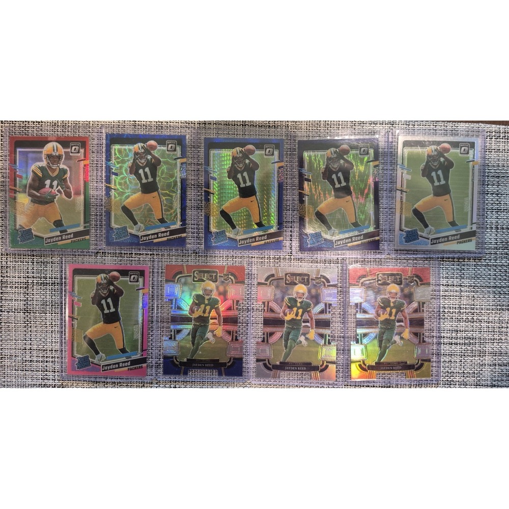 2023 Panini Jayden Reed 9 Card Lot Optic Rated Rookie Select Die-Cut Holo Prizm